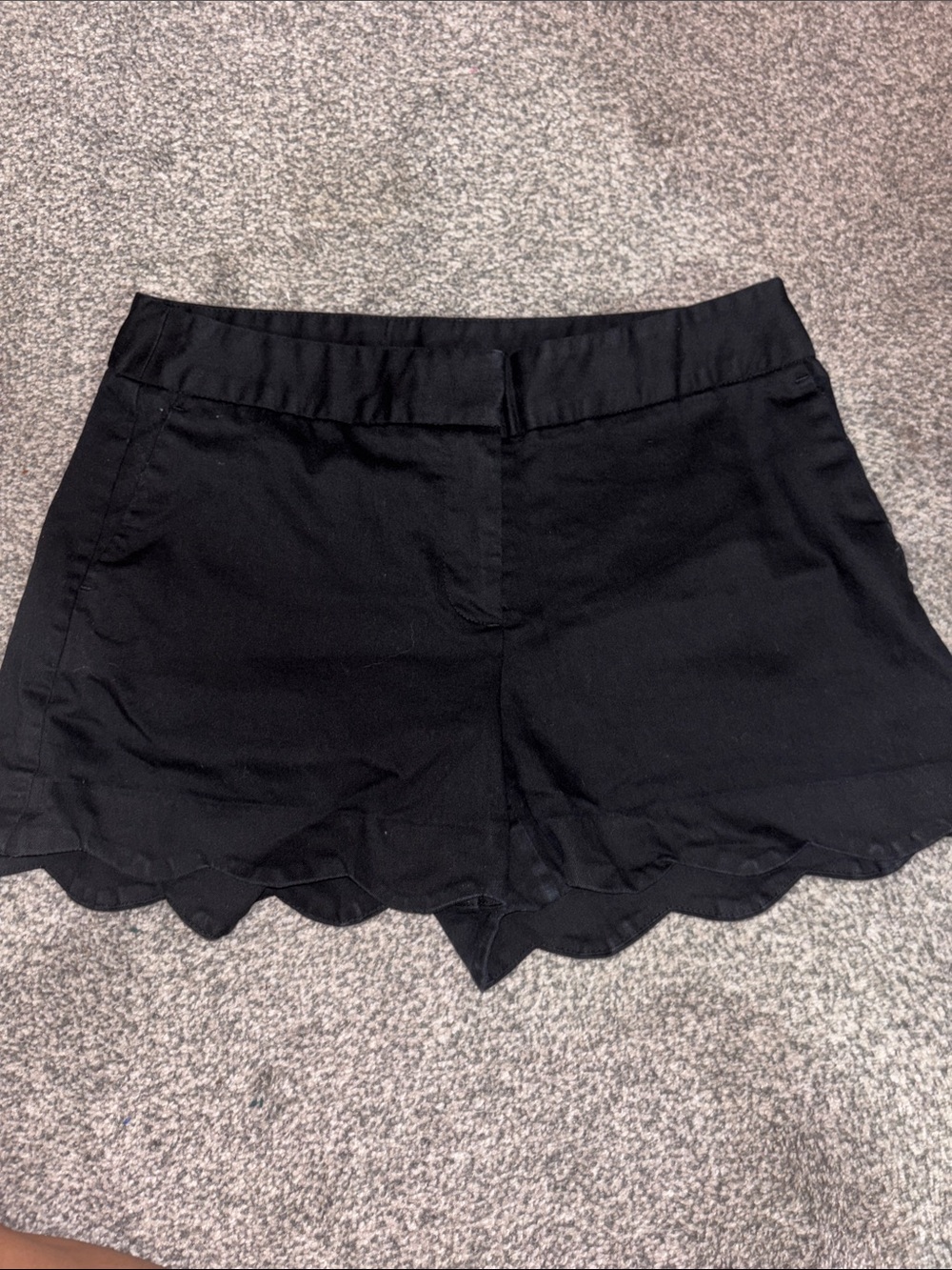Attyre Black Scallop Hem Shorts